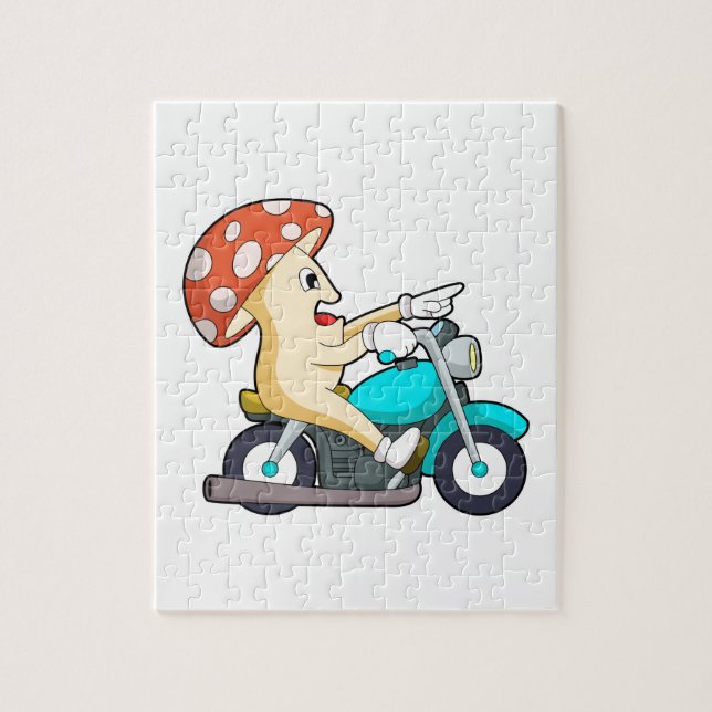 Puzzle Champignons en moto avec moto (Vertical)