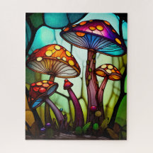 Champignons en verre tendu, Art Imaginaire Fairy