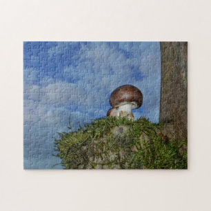 Puzzle Champignons mit blauem Himmel