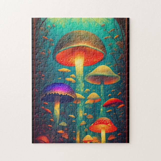 Puzzle Champignons psychédéliques colorés Imaginaire Mond (Vertical)