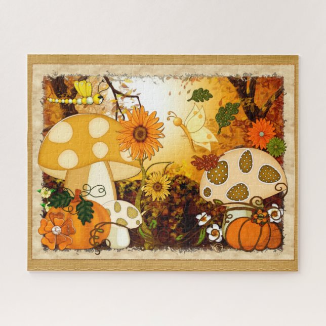 Puzzle Champignons Whimsical Imaginaire d'automne (Horizontal)