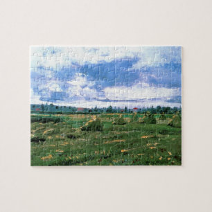 Puzzle Champs de blé avec Haystaches par Vincent van Gogh