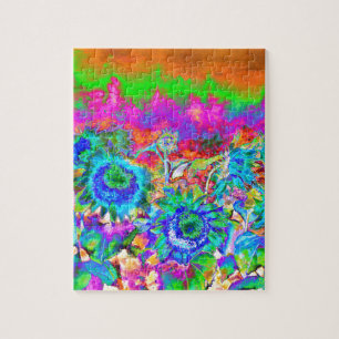 Puzzle Champs de tournesol - bleu