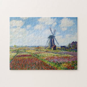 Puzzle Champs de tulipe avec le moulin à vent Monet de