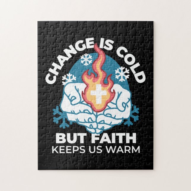 Puzzle Changement du froid, Feu de foi - Chrétien motivat (Vertical)