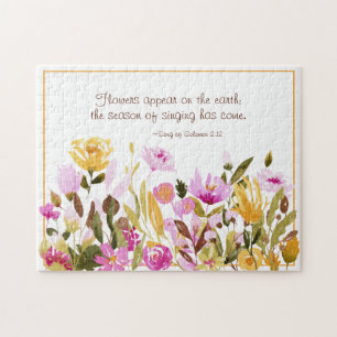 Puzzle Chanson de Salomon 2:12 Des fleurs apparaissent su