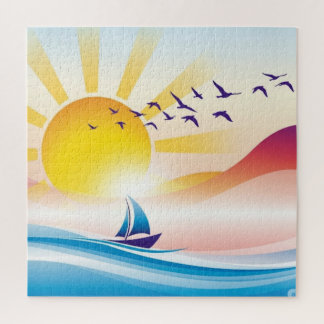 Puzzle Chanson du soleil sur des vagues douces