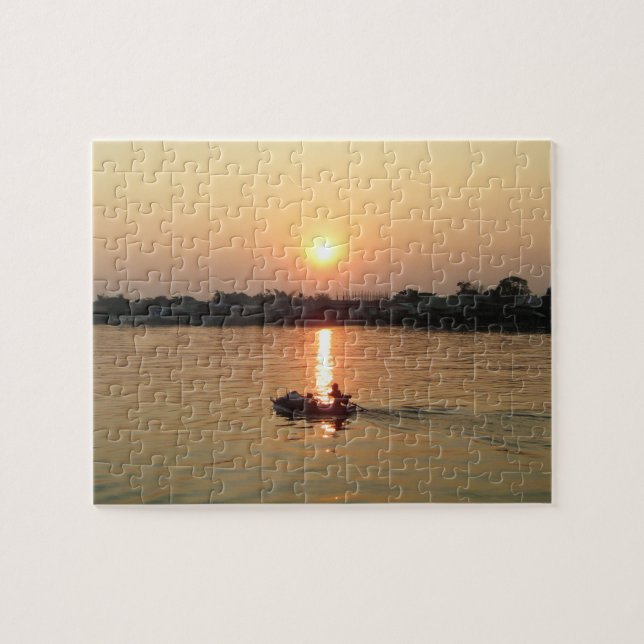 Puzzle Chao Phraya River Sunset ... Ayutthaya, Thaïlande (Horizontal)