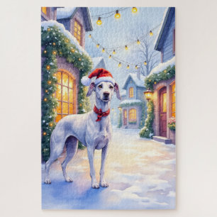 Puzzle Chapeau de Père Noël de Village enneigé Greyhound 