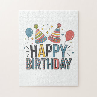 Puzzle Chapeaux de fête d'anniversaire joyeux