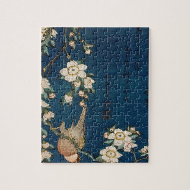 Puzzle Chardonneret et cerisier de 葛飾北斎 de Katsushika (Vertical)