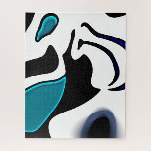 Puzzle Charge de profondeur : Abstrait noir, blanc et ble