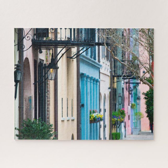 Puzzle Charleston Caroline du Sud Maisons Rainbow Row (Horizontal)