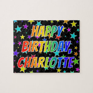 Puzzle "CHARLOTTE" First Name, Fun "HAPPY BIRTHDAY"
