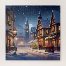 Charmant village de Noël hiver merveilleuse nuit