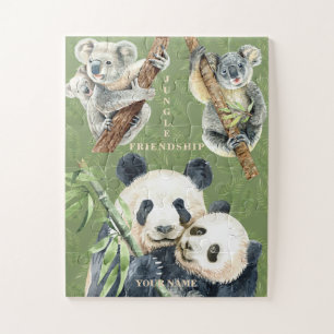 Puzzle Charming Jungle Friends Koala Panda Mother Baby