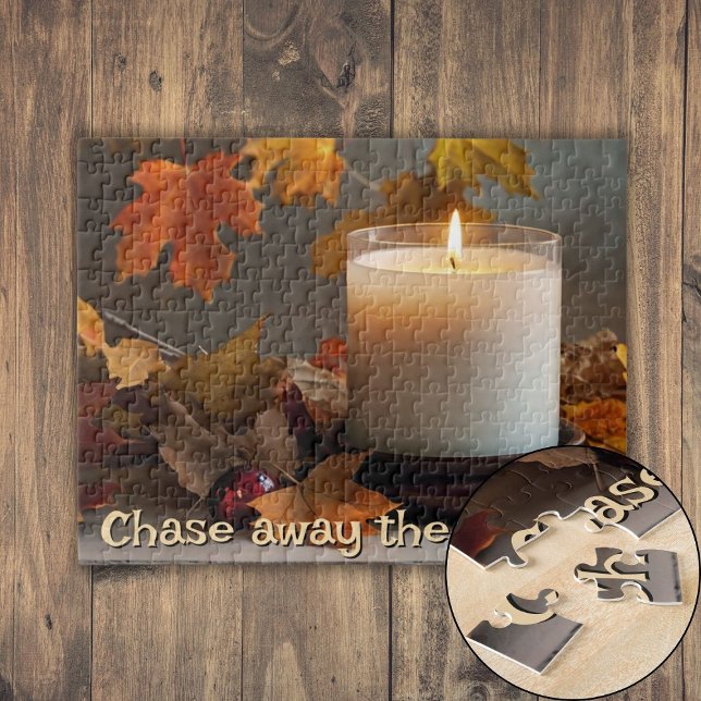 Puzzle Chase personnalisée en l'air du pessimisme thème d (Personalized Chase Away the Gloom Autumn-Themed Jigsaw Puzzle)