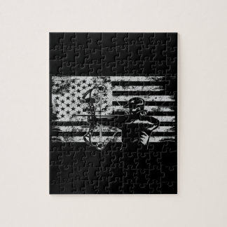 Puzzle Chasse Archer Drapeau Américain Chasse Bowhunting