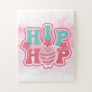 Puzzle Chasse aux oeufs de lapin Hip hop Bonne aquarelle 