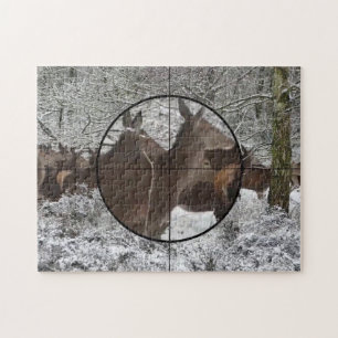 Puzzle Chasse Vache Elk Portée Voir Forêt Rut d'hiver Jig