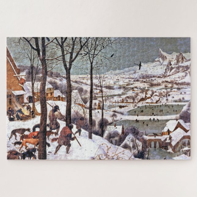 Puzzle Chasseurs dans la neige (hiver), Pieter Bruegel (Horizontal)