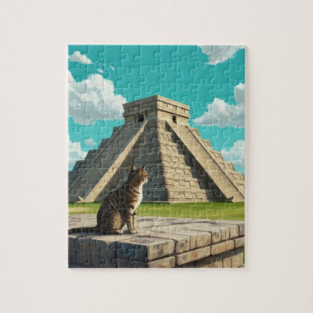 Puzzle Chat à Chichen Itza Mexique Voyage (Vertical)