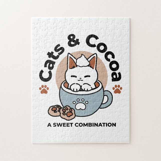 Puzzle Chat adorable en Mug Conception de vacances - Chat (Vertical)