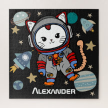 Chat astronaute mignon dans l'espace