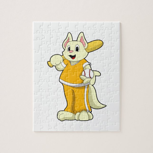 Puzzle Chat au baseball avec batte de baseball (Vertical)