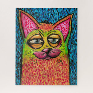 Puzzle Chat coloré amusant en peinture à l'huile