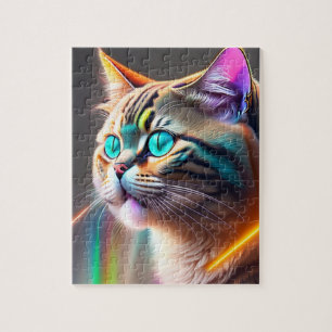 Puzzle Chat coloré numérique 3D