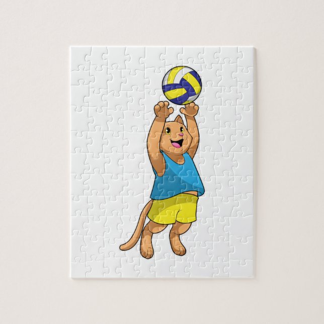 Puzzle Chat comme joueur de volley-ball avec volleyball (Vertical)