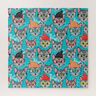 Puzzle Chat dans le casquette