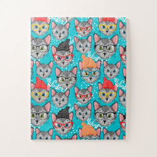 Puzzle Chat dans le casquette