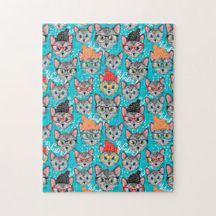 Puzzle Chat dans le casquette