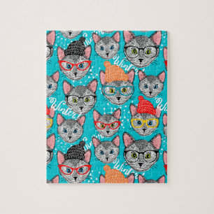 Puzzle Chat dans le casquette