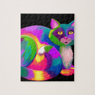 Puzzle Chat de calicot coloré