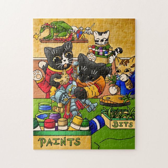 Puzzle Chat de chevalier miniature modèle de peinture cha (Vertical)