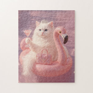 Puzzle Chat de luxe Princesse sur flotteur de piscine Fla