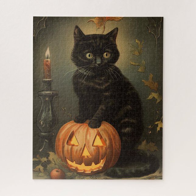 Puzzle Chat d'Halloween vintage (Vertical)