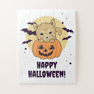 Puzzle Chat En Citrouille Chats Doux Joyeux Halloween Jig