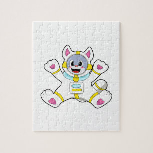 Puzzle Chat en tant qu'astronaute en costume