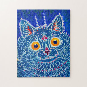 Puzzle Chat gothique bleu