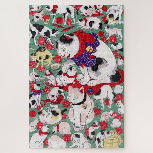 Puzzle Chat japonais, Utagawa Kunitoshi (Vertical)