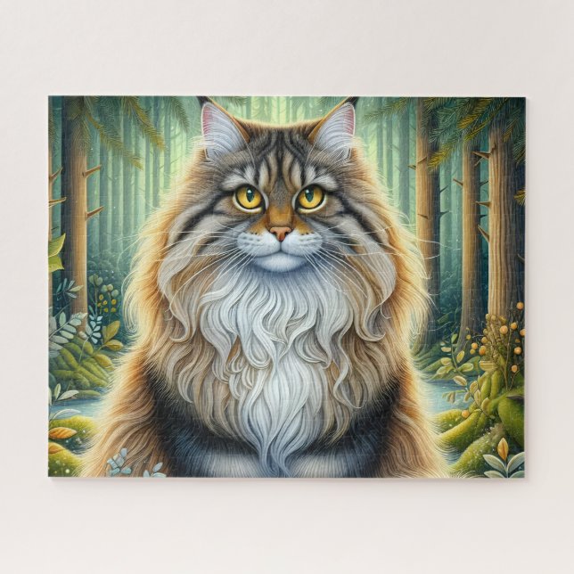 Puzzle Chat Maine Coon de forêt (Horizontal)