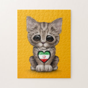 Puzzle Chat mignon de chaton avec le coeur iranien de