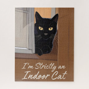 Puzzle Chat noir à la fenêtre