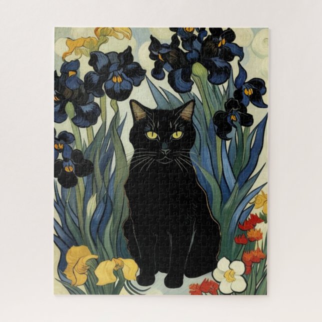 Puzzle Chat Noir Avec Iris (Vertical)