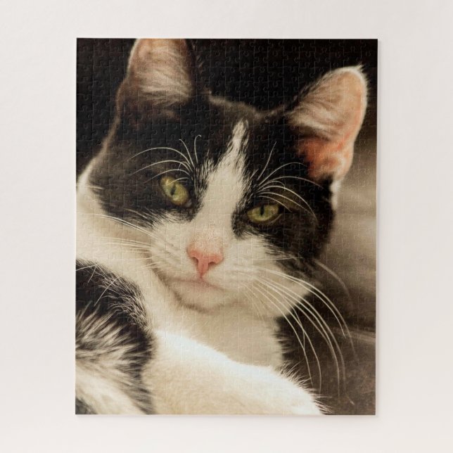 Puzzle Chat noir et blanc relaxant (Vertical)