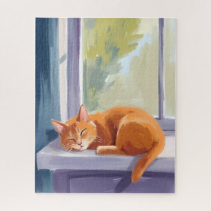 Puzzle Chat qui fait la sieste   Peinture aquarelle de ch